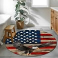 thumbnail image 4 of American Flag Round Area Rug 4 FT, Non Slip Indoor Outdoor Rug, Eagle Blue Red USA Flag Retro Washable Soft Circular Carpet Non-Shedding Floor Mat for Coffee Table Nursery Foyer Balcony, 4 of 8