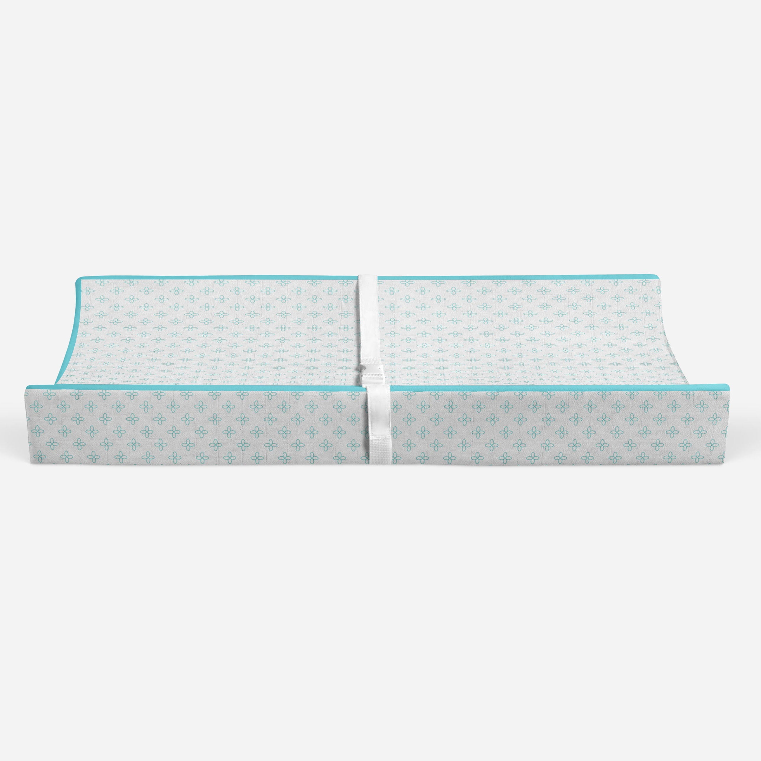 Bacati - Petals Aqua Quilted Muslin Changing Pad Cover