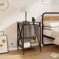thumbnail image 2 of Harmijoy Record Player Stand, Vinyl Record Storage Table Holds Up to 120 Vinyl Records, Mid-century Record Player Table, 2 of 7