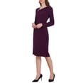 thumbnail image 4 of VESTIDO FORMAL DE MUJER INSPIRE CHIC CON CUELLO ASIMÉTRICO Y MANGA LARGA, VESTIDO ELÁSTICO MIDI XL PÚRPURA OSCURO, 4 of 5