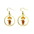 thumbnail image 1 of Sombrero de bambú Vietnam Cartoon Ear Dangle Golden Drop Earring Jewelry Mujer Unbranded M, 1 of 3