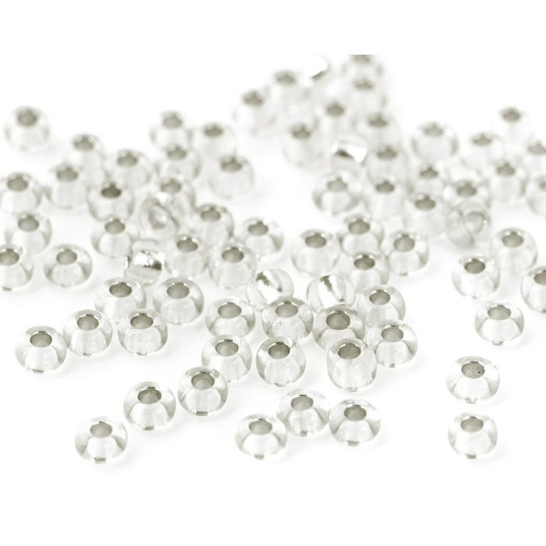 100g SILVER LINED GLASS SEED BEADS 11/0- 2mm 8/0- 3mm 6/0- 4mm 26
