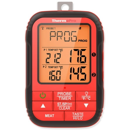ThermoPro - Dual Probe Wireless Meat Thermometer - Red