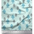 thumbnail image 1 of Soimoi Modal Satin Fabric Tree Block Decor Fabric Printed Yard 42 Inch Wide, 1 of 3
