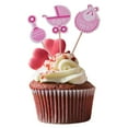 thumbnail image 6 of Pink Clothes Topper - Heart Pink Confetti pink and blue Themed Cupcake Picks For Kids Birthday Baby Shower Decorations Supplies, 6 of 10
