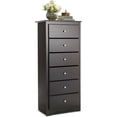 thumbnail image 2 of Modern Espresso 6 Drawer Tall Wood Dresser Chest, 2 of 3