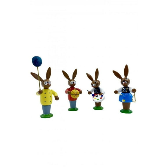 Alexander Taron Set of 4 Richard Glaesser Bunny Children Playing Easter Figures 2"