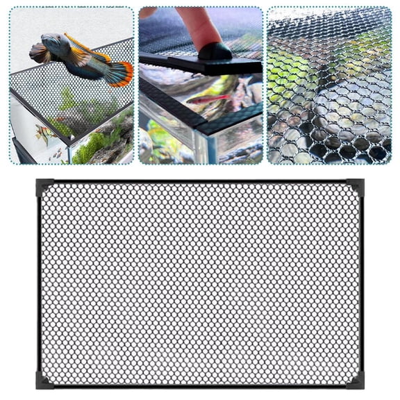 Aquarium Jump Guard Net, Magnetic Anti Jumping Cover for Fish Tank, DIY Cut Mesh for Small to Medium Aquariums
