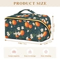 thumbnail image 4 of FORMRS Makeup Bag Travel Cosmetic Organizer for Women Fold Flat Zipper Pouch with Handle, Blue Floral Oranges, 4 of 8