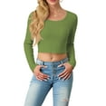 thumbnail image 4 of Cueply Womens Long Sleeve Shirts Spring Fall Fashion 2025 Basic Crop Tops Going Out Square Neck Tees Shirts Workout Outfits Y2k Clothes, 4 of 6