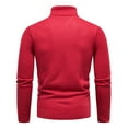 thumbnail image 6 of Men's Sweaters Ribbed Slim Fit Knitted Pullover Autumn Winter Turtleneck Solid Color Sweater Men Red M, 6 of 6