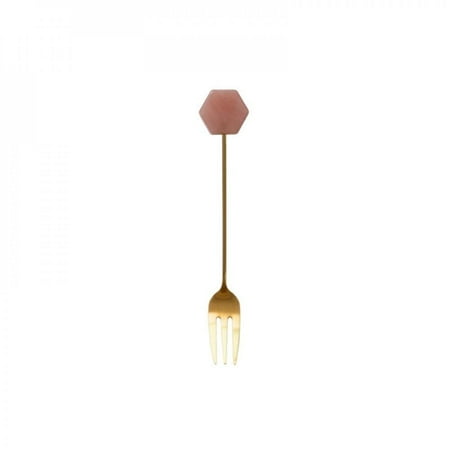 

Greyghost 1Pc Stainless Steel Small Fork Fruit Dessert Fork Acrylic Decorative Geometric Fruit Fork P3