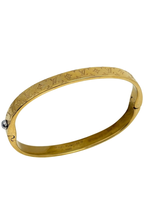 Pre-Owned Louis Vuitton Nanogram PM Bangle Bangle, Monogram GP Gold, Women's