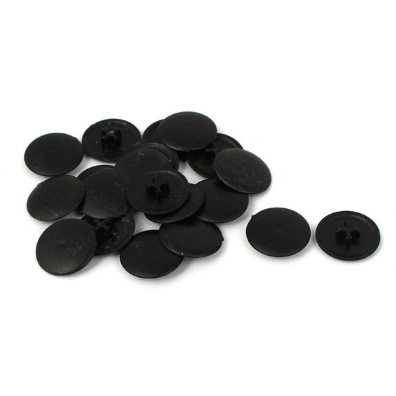 Uxcell Furniture Fittings Phillips Screw Nut Head Cover Cap Black 17mm Dia 20pcs