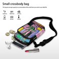 thumbnail image 7 of HELLHERO Potted Plant Geometric Blocks Polyester Women Messenger Bag 2 Zippers Casual Travel Adjustable Strap, 7 of 7