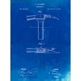thumbnail image 2 of Borders, Cole 25x32 Black Ornate Wood Framed with Double Matting Museum Art Print Titled - PP689-Faded Blueprint Claw Hammer 1874 Patent Poster, 2 of 4