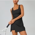 thumbnail image 4 of Cxenplz Womens Square Neck Tennis Dress Pleated Sleeveless Built in Shorts Golf Athletic Dress with Pockets, 4 of 9