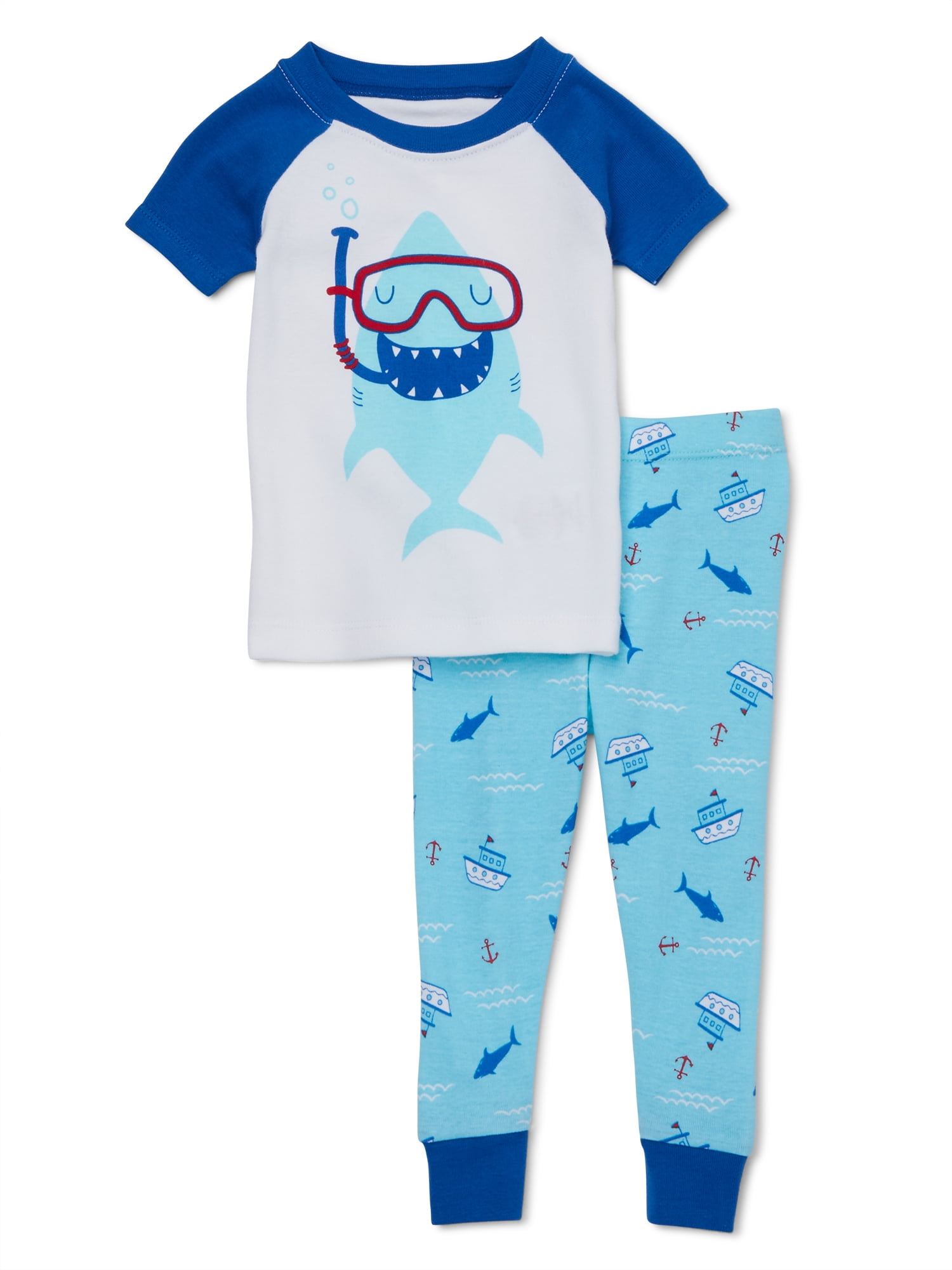 Wonder Nation Baby Boy SleepShark 2 Piece Pajamas