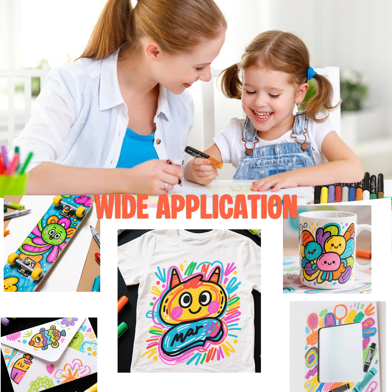 10 Pcs Acrylic Paint Marker 10 Colors Long Lasting Jumbo Poster Marker with 3 in 1 Tip Design for Artist Teenager Art Student Adult