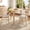 Natural, variant on Euroco 3-Piece Dining Table Set for 2, Triangular Side Table with 2 Curved Chairs,Compact Kitchen Table Set for Kitchen Living Room,Small Space,Brown