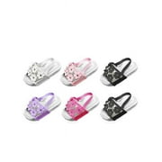 Bebe 2329457 Toddler Girls Slides with Clear Vinyl Upper & Flowers, Assorted Color - Case of 36