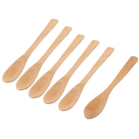 Colored Wood Spoons - Restaurant Kitchen Coffee Tea Sugar Salt Wooden Scoop Spoon Wood Color 6pcs