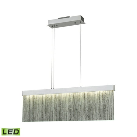 

Meadowland 1-Light Island Light in Satin Aluminum and Chrome with Textured Glass - Integrated LED