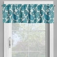 thumbnail image 2 of Ambesonne Paisley Valance Pack of 2, Ocean Stripe and Flower, 54"X12", Blue and White, 2 of 5