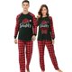 thumbnail image 2 of Conjunto de pijamas navideños para parejas, ropa de dormir para adultos, color gris, Santa's Favourite HO, 2 of 4