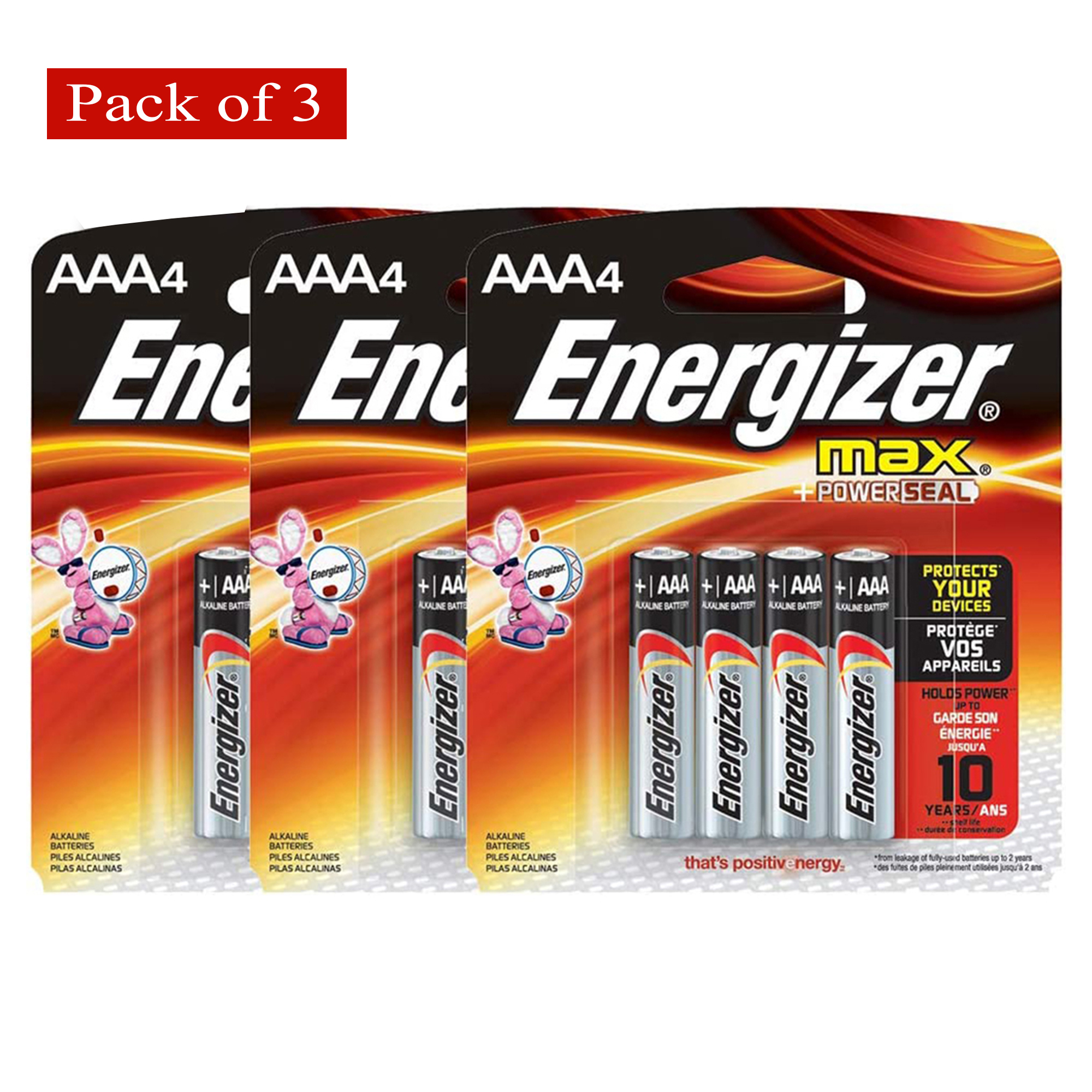E92Bp4 Max Aaa4 Batteries (Pack Of 3) by Energizer