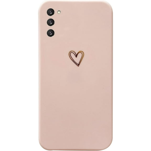 Designed for Samsung Galaxy S20 FE 5G Case Anti-Fingerprint, Plated Love Phone Case,Cute Small Gold Heart Protective Soft Silicone TPU Cases for Samsung S20 Fe 6.5 inch (2020),Pink