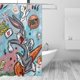 thumbnail image 3 of Cortina de ducha de tela de poliéster impermeable Bugs Bunny, decoración de baño, kit de cortina de ducha con ganchos, 72 x 72 pulgadas, 3 of 8