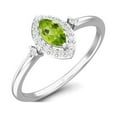 thumbnail image 2 of Mooneye 5X3mm Marquise Peridot 925 Sterling Silver Solitaire Accents Women Valentines Day Gifts Ring, 2 of 3