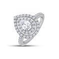 thumbnail image 3 of AFFY 1.25 Moissanite Diamond Pear Shaped Double Halo Engagement Ring for Womens in 18K White Gold over Silver-8, 3 of 5