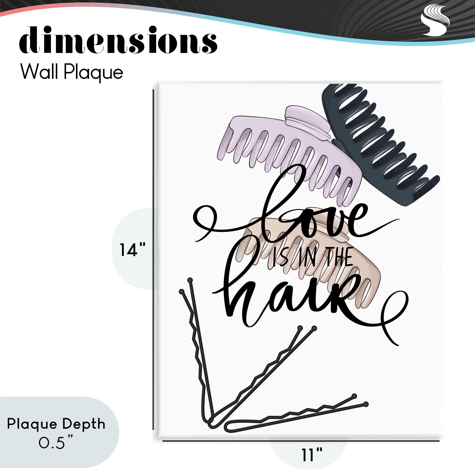 Stupell Industries Love Is In The Hair Wall Plaque Art, design by Jesse Keith