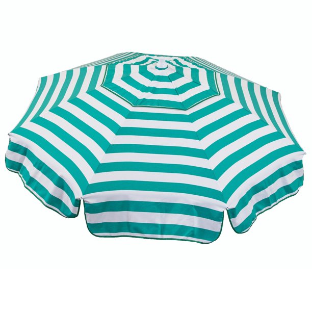6ft Italian Market Tilt Umbrella Home Patio Sun Canopy Green Stripe Patio Pole Walmart Com Walmart Com
