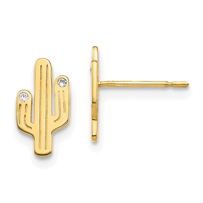 Gold cactus earrings deals