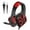 Red, variant on Mikilon Headphones, Around-Ear Bass Gaming Headset Surround Sound Headphones With Noise Cancelling Microphone RGB Lights