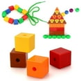 thumbnail image 6 of lanema Preschool Large Lacing Beads for Kids - 50 Stringing Beads with 4 Strings, 6 of 9