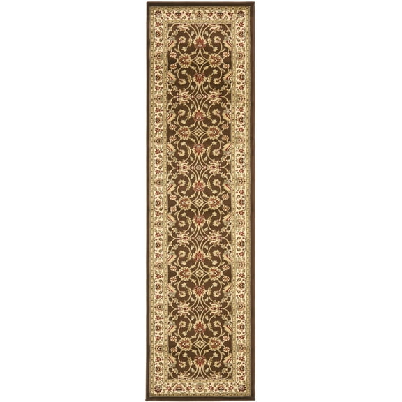 SAFAVIEH Lyndhurst Miah Floral Border Area Rug, Brown/Ivory, 4' x 6'