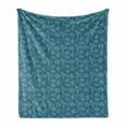 thumbnail image 1 of Fish Soft Flannel Fleece Throw Blanket, Underwater Fauna Sketch Design with Plants Fish and Seahorses, Cozy Plush for Indoor and Outdoor Use, 60" x 80", Petrol Blue Blue Grey, by Ambesonne, 1 of 6