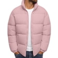 thumbnail image 2 of PNTUTB Fall Winter Men's Puffer Jacket Full Zip Stand Collar Coat Solid Color Quilted Casual Warm Comfort Trendy Outwear with Pockets, 2 of 7