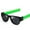 Green, variant on Folding Sunglasses with Slap Bracelet Arms - Blue Lenses - Folds in Half at The Bridge and Snaps to Your Wrist or Bag Blue