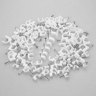  AGPTEK 500pcs Cable Clips with Steel Nails 4mm 5mm 6mm