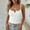 White(New), variant on Women's Summer Sleeveless Top,Versatile Fashionable Solid-Color Ribbed Casual Cropped Halter Top with Half-Button Closure