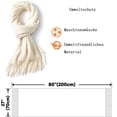 thumbnail image 2 of Bufanda cálida de otoño para mujer, bufanda de algodón de color sólido con borlas/flecos, chal de pashmina a cuadros de color sólido, estola multifuncional, 2 of 4