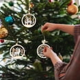 thumbnail image 5 of Chmadoxn Christmas Tree Decoration Wooden Farmhouse Christmas Tree Ornaments, 3.34 inch Wooden Hollow Santa Claus Pendant, Snowman Pendant Ornaments Crafts, Christmas Party Ornaments, 5 of 7