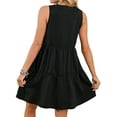 thumbnail image 3 of YouLoveIt Women's Sleeveless Dress Ruffles Loose Mini Dress Summer Tunic T-Shirt Dress V Neck Casual Ruffle Swing Dress Plain Dresses Short Dress, 3 of 7