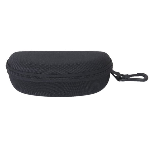 Estuche rígido con cremallera y gancho para gafas de sol (negro)
