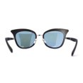 thumbnail image 2 of Womens Cat Eye Double Rim Butterfly Shape Mirror Lens Sunglasses Silver Purple Mirror, 2 of 4